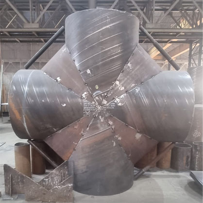 Fabricated rolled pipe cropped